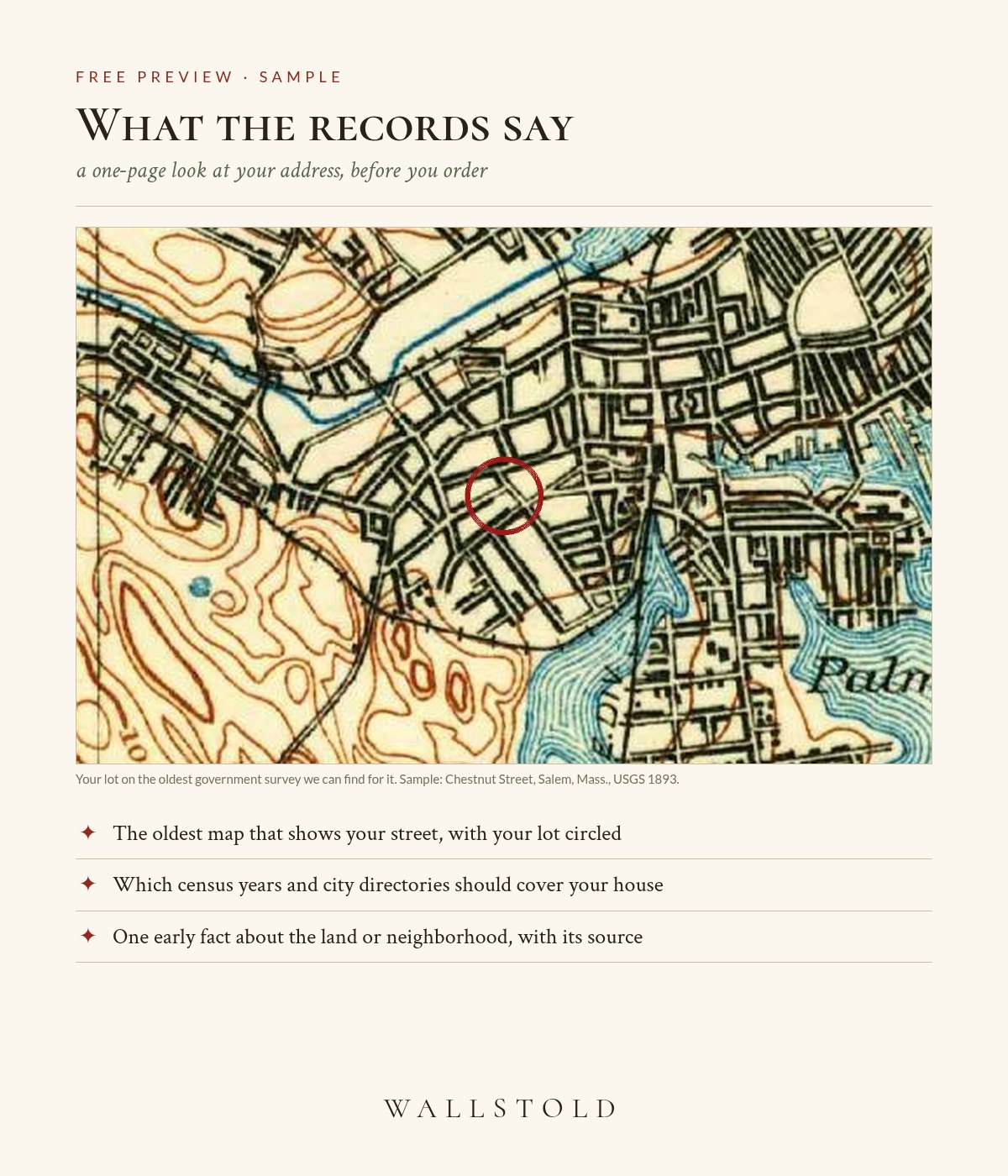 Sample free one-page preview of an address
