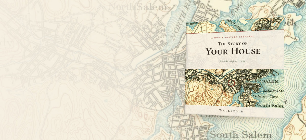 Wallstold house-history book on a historic map background